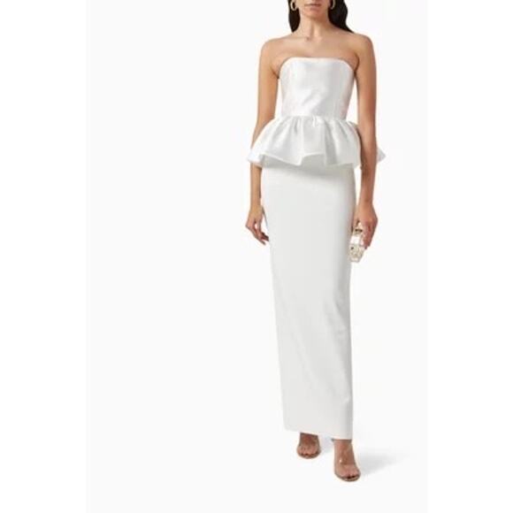 Solace London Maddison Maxi Dress Maxi Wedding Bride Peplum cream white Size 6 - Picture 16 of 16
